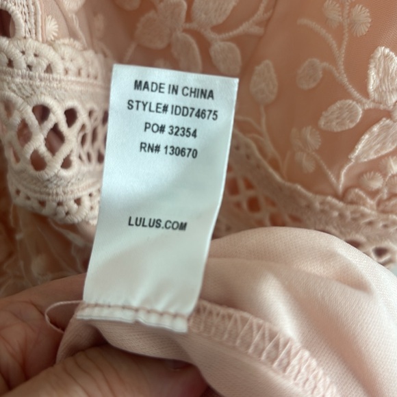 Lulu's Blush Lace Detail Dress - Picture 7 of 7